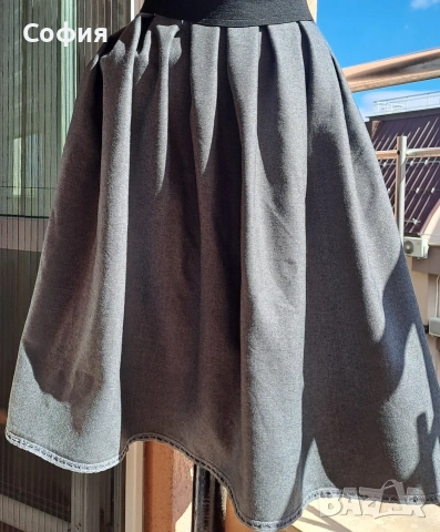нова,сива вълнена пола,р-р М/Л/ХЛ, снимка 2 - Поли - 53078251