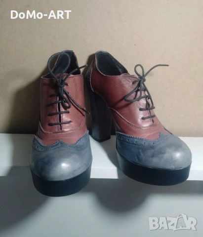 Италиански обувки Винтидж стил от естествена кожа., снимка 4 - Дамски обувки на ток - 53645401