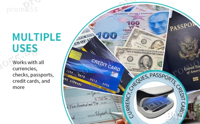 Преносима UV Лампа Детектор за Фалшиви Банкноти с Лед Светлина, снимка 10 - Друго търговско оборудване - 52596242