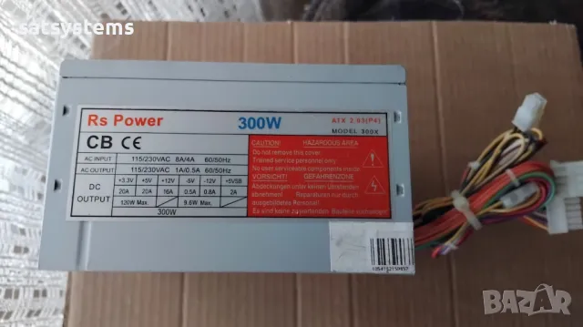 Компютърно захранване 300W RS Power 300X ATX 2.03(P4) 80мм FAN, снимка 1 - Захранвания и кутии - 49286517