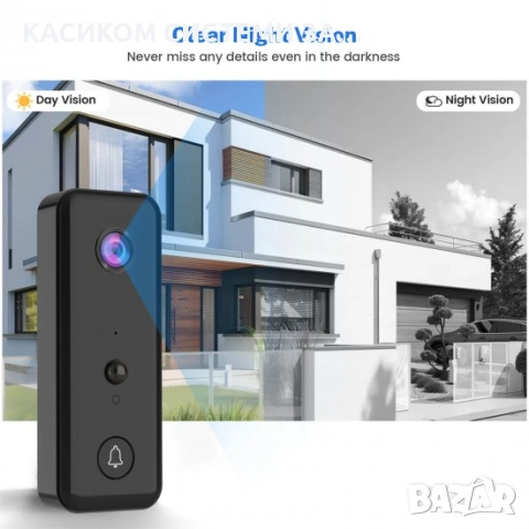 Смарт видео звънец с камера 720P и нощно виждане, снимка 4 - IP камери - 53245056