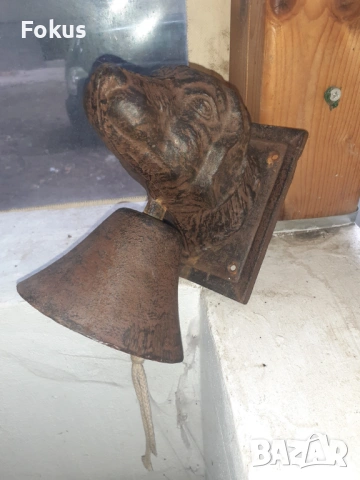 Уникално чугунено куче с камбана за врата или порта, снимка 4 - Антикварни и старинни предмети - 53371298