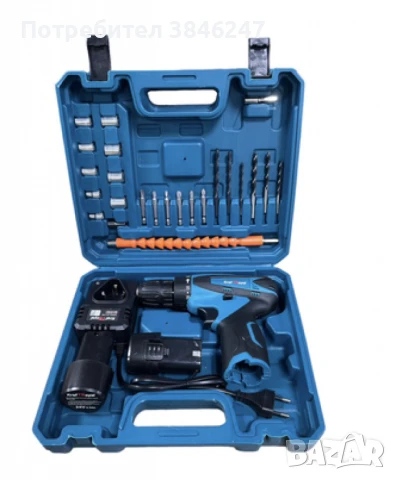 Промо! Акумулаторен Винтоверт с две батерии - Компелкт, снимка 1