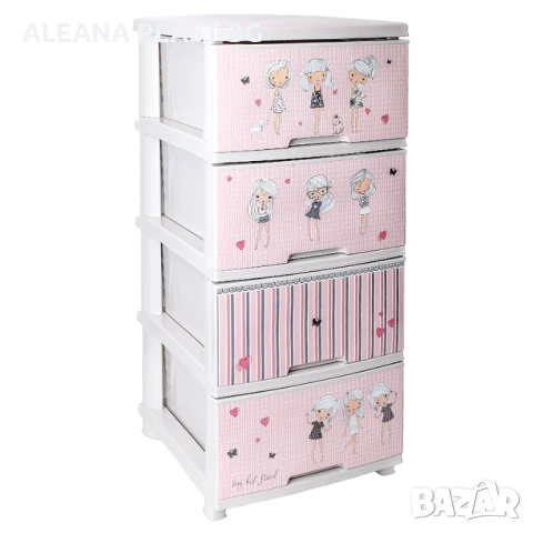 Пластмасов шкаф с четири чекмеджета 