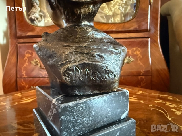 Малък бронзов бюст, снимка 2 - Антикварни и старинни предмети - 52704139