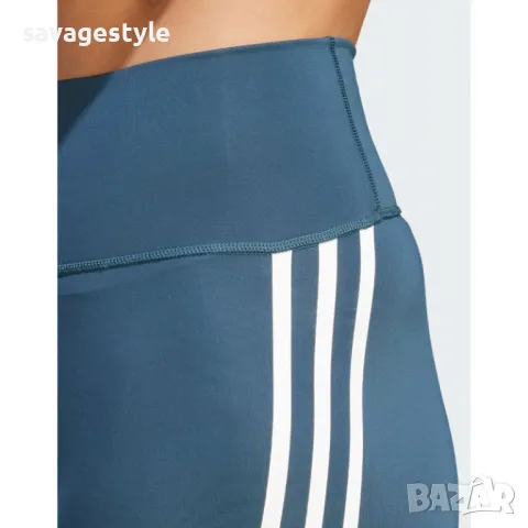 Дамски спортен клин ADIDAS Optime TrainIcons 3-Stripes 7/8 Training Leggings Turquoise, снимка 3 - Клинове - 48939924