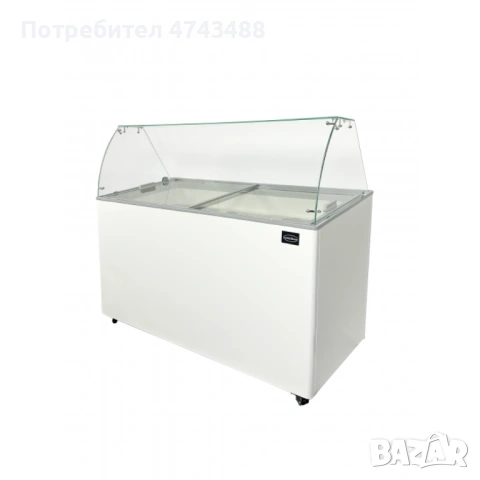Професионална витрина за сладолед 6 x 5 л (-24°C до -14°C), бяла, снимка 3 - Хладилни витрини и фризери - 54132435