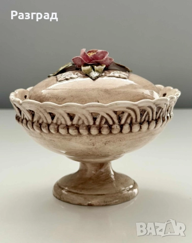 Винтидж италианска порцеланова кутийка, снимка 3 - Декорация за дома - 52416641