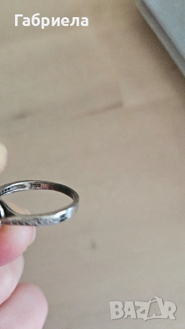 Годежен пръстен, сребро, цирконий, размер 7-8, снимка 6 - Пръстени - 53452015