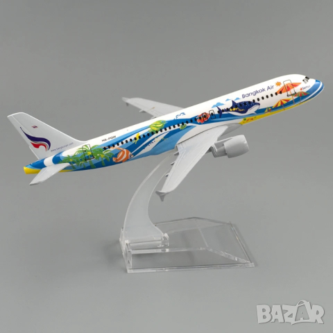 Еърбъс 320 самолет модел макет Bangkok Air метален A320, снимка 3 - Колекции - 44971771
