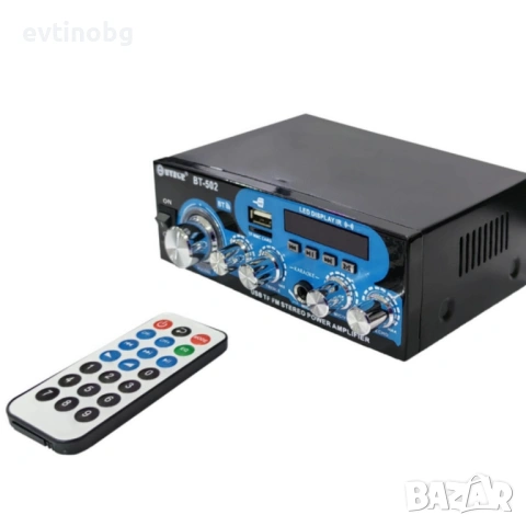 Аудио усилвател с МР3 плейър, LCD дисплей и дистанционно управление – 30W+30W, снимка 2 - Ресийвъри, усилватели, смесителни пултове - 53808164