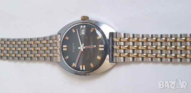 Винтидж ANKER 55 Date 17Rubis Антимагнитен Удароустойчив, снимка 3 - Антикварни и старинни предмети - 54123682