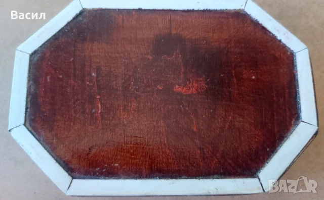 Стара дървена кутия за бижута седеф Интарзия, снимка 3 - Антикварни и старинни предмети - 50903162