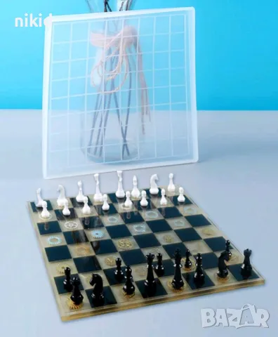 Голяма Основа Подложка шах мат ШАХМАТ шахматна Силиконов молд форма фондан смола шоколад гипс калъп