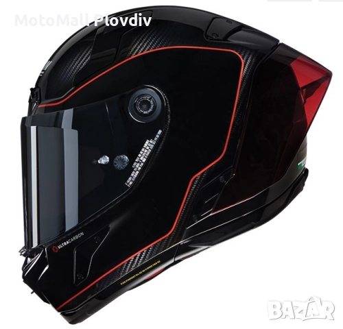 Каска Nolan X-804 RS Ultra Carbon Asso Di Picche 342 Black Red – Гланц ECE 22.06, снимка 2 - Аксесоари и консумативи - 51890023