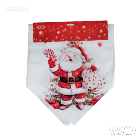 6128 Коледен тишлайфер за маса с Дядо Коледа или Снежко, 30×180 см, снимка 3 - Покривки за маси - 51978985