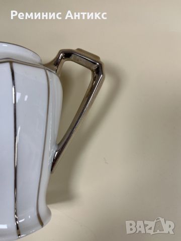 Порцелан, "Лимож" сервиз за чай в бяло и сребърно, стил Арт Деко., снимка 5 - Сервизи - 45431294