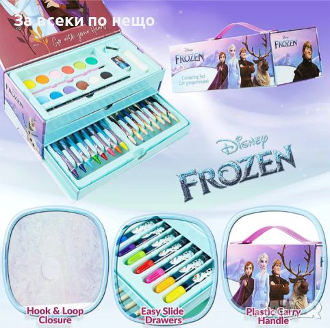 ✨ Детски рисувателен комплект в триетажно куфарче Frozen , снимка 4 - Рисуване и оцветяване - 45853579