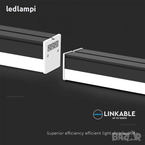 LED Линеен Осветител 40W Черен 4300Lm, снимка 3 - Лед осветление - 46040270