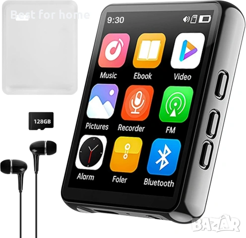 Cetoon 128GB MP3 плейър с Bluetooth, преносим цифров музикален плейър, черен, снимка 7 - MP3 и MP4 плеъри - 53664152
