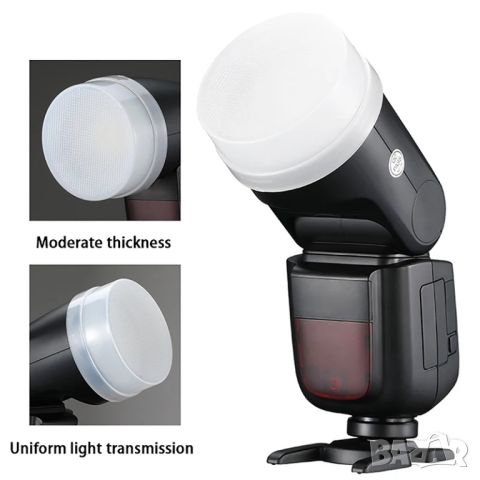 Дифузьор за светкавици Godox V1 и V1 Pro, снимка 2 - Светкавици, студийно осветление - 45954511