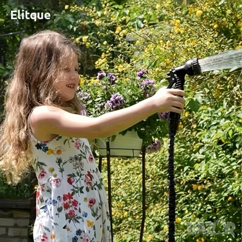 Гъвкав разтеглив градински маркуч 30м – Пълен комплект с пистолет (7 функции) и конектори, снимка 11 - Други инструменти - 53371303