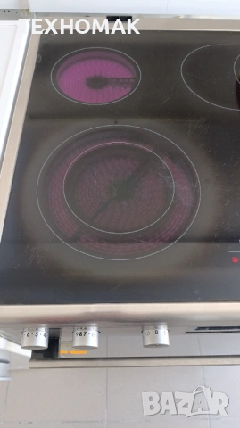 Свободностояща фурна AEG  с керамичен плот,  инокс широка 60 см. пуш бутони , снимка 4 - Печки, фурни - 54230522