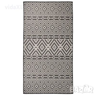 vidaXL Градински плоскотъкан килим, 80x150 см, черни шевици(SKU:340848, снимка 1 - Други - 46244744