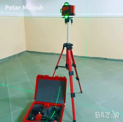 Лазерен нивелир 4D с 16 линии – Самонивелиращ се, зелен лазер, пълен комплект, снимка 3 - Измервателни инструменти - 50409556