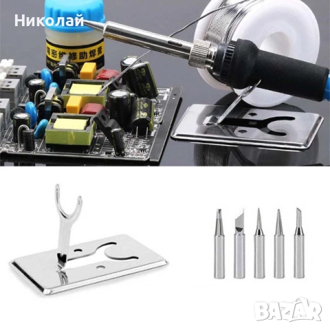 Комплект за запояване в кутия WEP 947-III, поялник 60W с регулируема t 200-450 °C, човки 900M 6 бр., снимка 6 - Друга електроника - 52245686