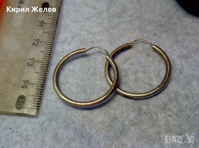 СТАР КЛАСИЧЕСКИ РЕТРО МОДЕЛ СРЕБЪРНИ ОБЕЦИ СРЕБРО ВИСОКА ПРОБА ФИНА РЪЧНА РАБОТА 47595, снимка 9 - Антикварни и старинни предмети - 49757560