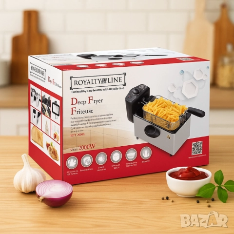 Електрически фритюрник Royalty Line RL-EFT2000, 3 литра, 2000W, снимка 7 - Друга електроника - 51861095