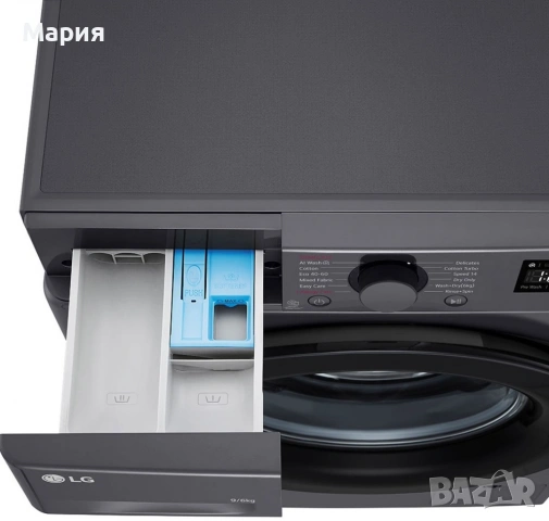 ПЕРАЛНЯ СЪС СУШИЛНЯ LG F4DR509SBW с пробит казан, снимка 2 - Перални - 53394208