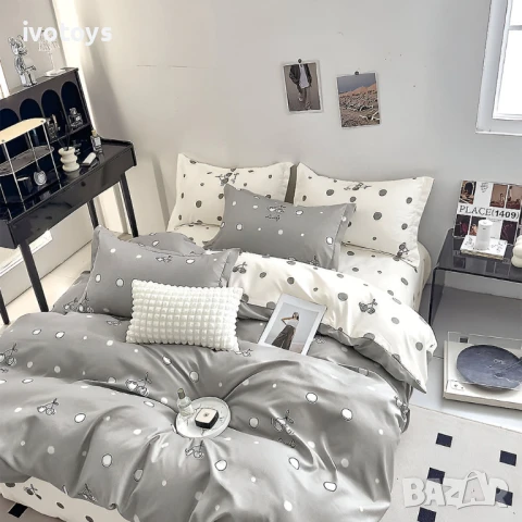 Двулицево спално бельо с ластик, 6 части - Модел WS16100, снимка 1