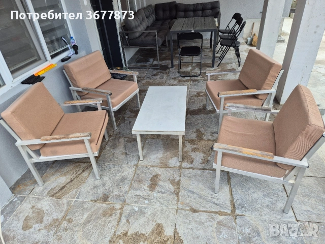 градински сет от алуминий, снимка 2 - Градински мебели, декорация  - 54223548