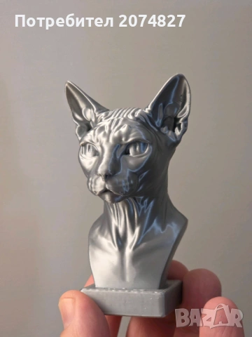 Sphynx Cat Bust /Канадски сфинкс котка, снимка 2 - Декорация за дома - 53369703