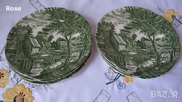 Чинии, чаши, чайник ”Watermill” Англия Johnson Brothers., снимка 3 - Сервизи - 53956066