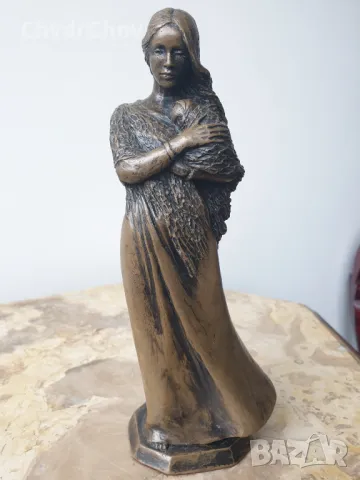 20см-1кг Anne David статуетка/шотландска бронзова скулптура/фигура на майка с бебе