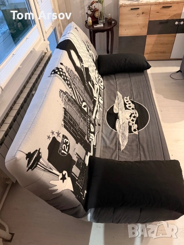 КАНАПЕ КЛИК-КЛАК ДИВАН с фунцкия за съм, снимка 2 - Дивани и мека мебел - 53596934