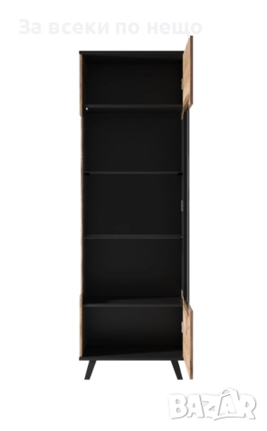 Витрина RANDOM W-1 дъб вотан/черно Код P1345, снимка 2 - Секции и витрини - 52016317