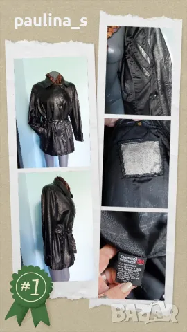 Два различни броя / Дамско двуредно яке / манто с вата, от естествена кожа , снимка 4 - Якета - 50335503