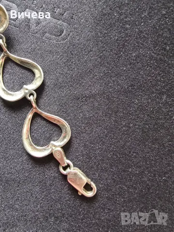 Сребърна дамска гривна , снимка 2 - Гривни - 50431369