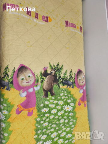 Запазено двулицево шалте за ъглово легло , снимка 3 - Спално бельо - 52595177