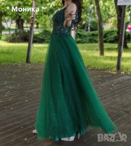 Тъмнозелена бална рокля, снимка 8 - Рокли - 52471917