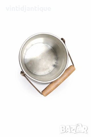 Метален съд с капак и дръжка, снимка 3 - Антикварни и старинни предмети - 53977555