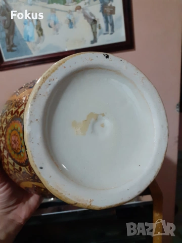 Сатцума Satsuma стара голяма ваза буркан порцелан, снимка 7 - Антикварни и старинни предмети - 53357694