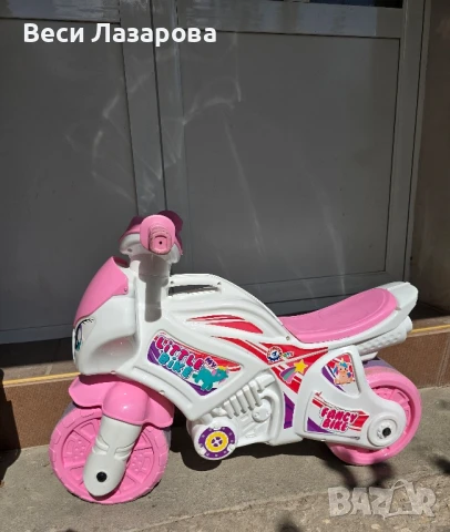 Розов мотор за баланс с бандаж на гумите и дръжка, 72х52х35см , снимка 3 - Детски велосипеди, триколки и коли - 51094053