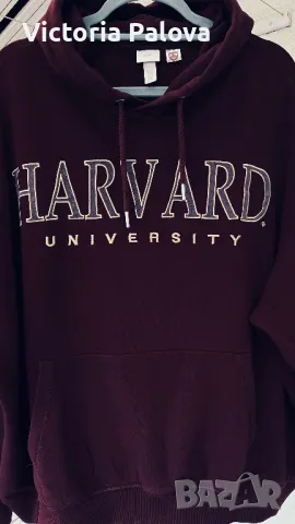 Обемен суитчър /худи HARVARD бордо унисекс, снимка 2 - Блузи с дълъг ръкав и пуловери - 49344713