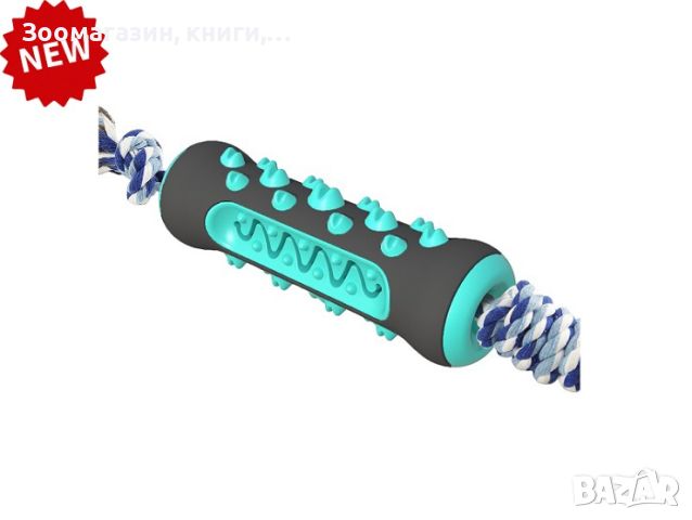 Играчка за куче - PET INT Hard Bone Dog Toothbrush with Rope, снимка 1 - За кучета - 45553839