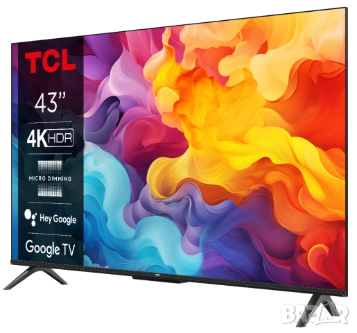 43'' Смарт 4К Телевизор TCL 43P69B, Android TV, Wi-Fi + Bluetooth, снимка 3 - Телевизори - 51574643